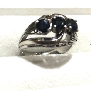 Pt850ブラックサファイア付き プラチナリング