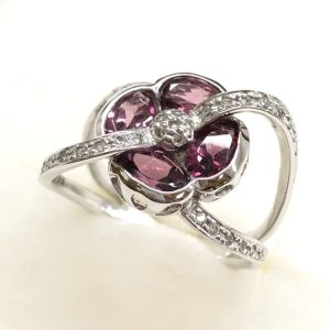 K18WG 18金ホワイトゴールド トルマリン リング