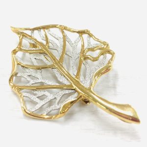 K18/Pt900 (18金/プラチナ900) コンビ ブローチ