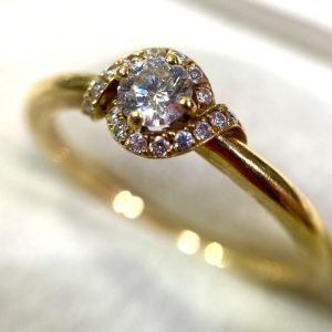 K18ダイヤ付きリング