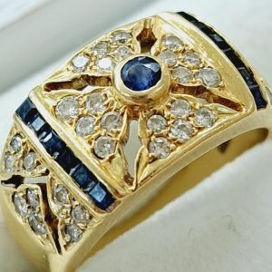 K18 リング メレダイヤ サファイア