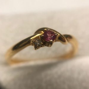 K18ルビー付きリング