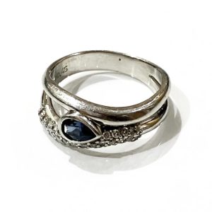 【サファイア/メレダイヤ】Pt900 プラチナ900 リング