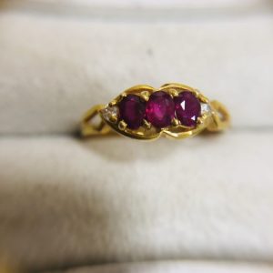 K18 ルビー 0.35ct メレダイヤ 0.2ct リング