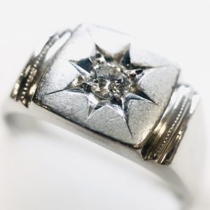 Pt900 プラチナ900 ダイヤモンド 0.19ct 印台リング