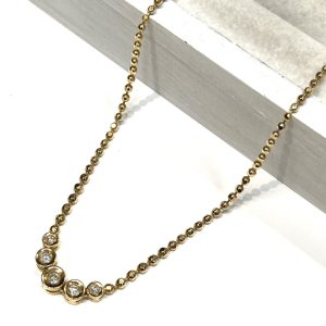 K18 18金 ダイヤモンド付き ネックレス