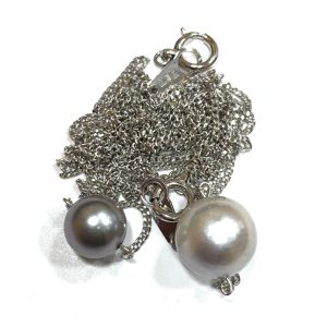 Pt900(プラチナ) パールネックレス 黒蝶真珠12ct/7ct