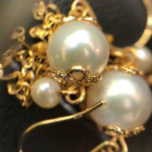 K18 パール付きピアス