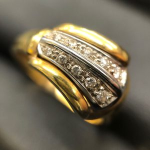 K18 ダイヤモンド付きリング