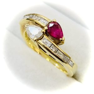 Pt900 ルビー（0.7ct）メレダイヤ （0.1ct）リングの買取実績 | 買取 