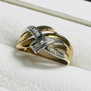 K18 Pt900 ダイアモンド0.04Ct リング