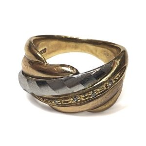 K18 18金 750 Pt900 リング 金ベース コンビ メレダイヤモンド