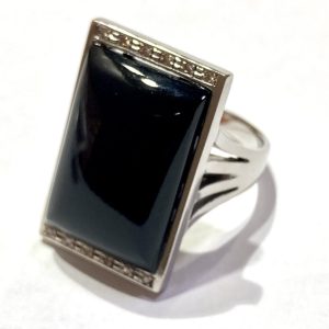 K18WG 18金ホワイトゴールド オニキス リング