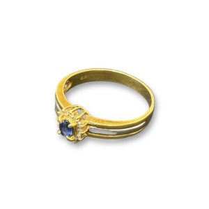 K18 Pt900 サファイア コンビ リング