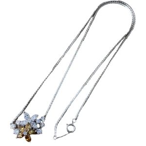 Pt850 ネックレス イエローダイヤ メレダイヤ 1.63ct