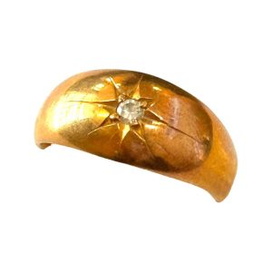 K18 18金 メレダイヤ付き デザイン リング