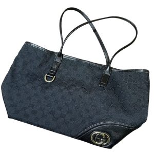 GUCCI GGキャンバス トートバッグ 黒
