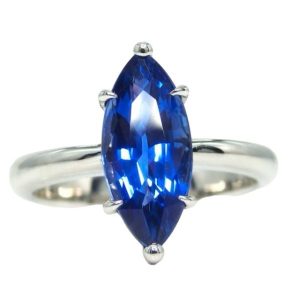 Pt900(プラチナ) サファイア2.37ct マーキスカット リング