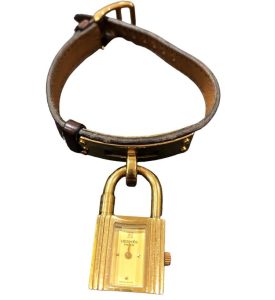 【不動】[エルメス]ケリーウォッチ 腕時計 GP/革 レディース