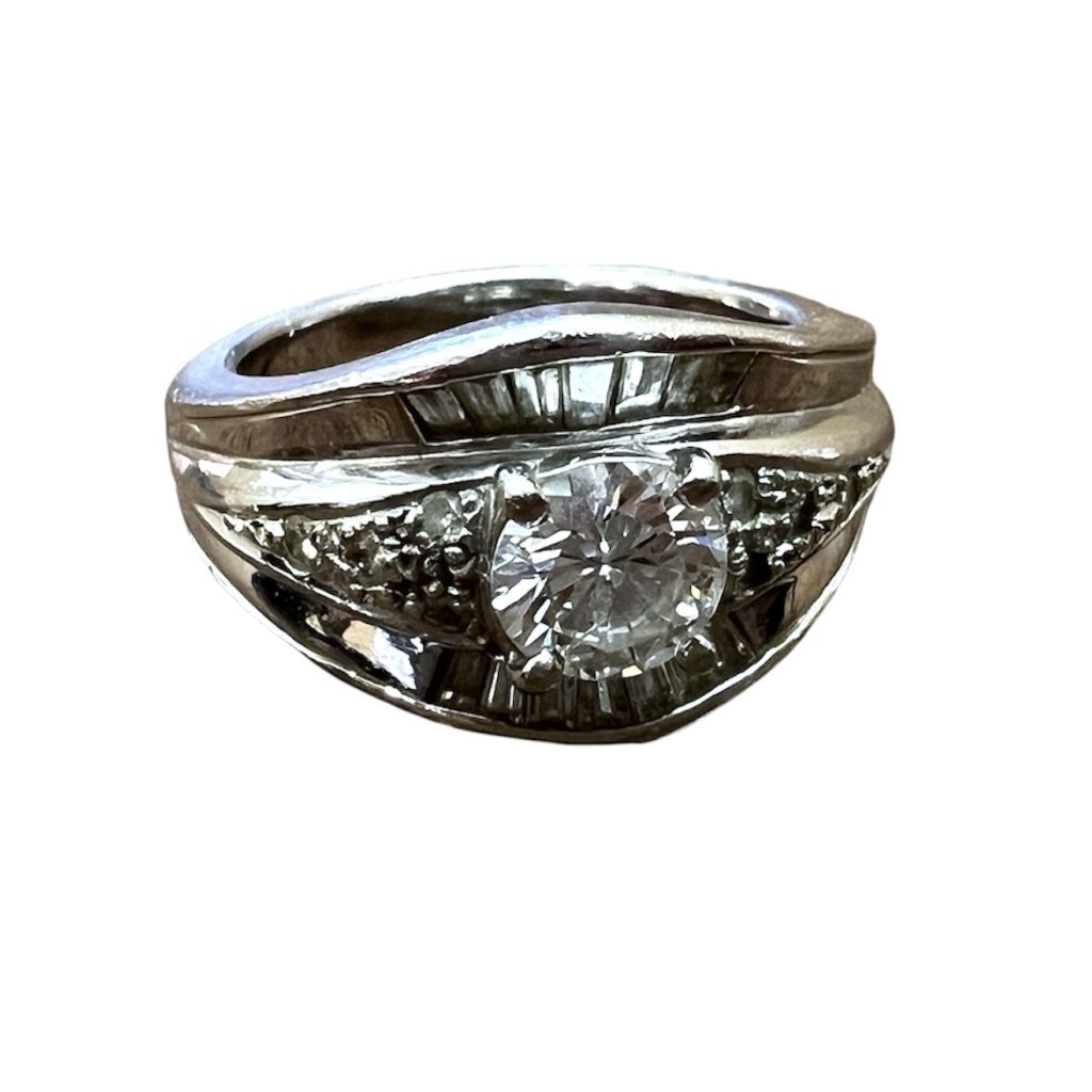 Pt900 ダイヤモンド付きリング プラチナ 指輪
