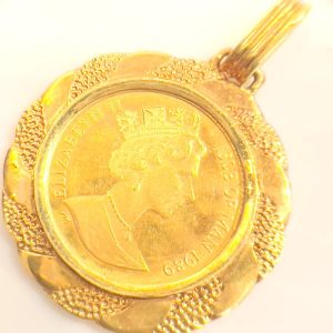 K22 22金 エリザベス女王 金貨 K18 18金トップ