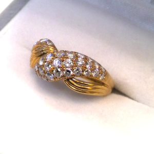 K18メレダイヤ付きリング