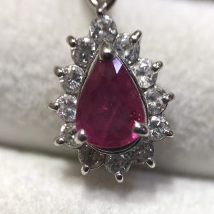 ルビー ダイヤモンド ネックレス K18WG