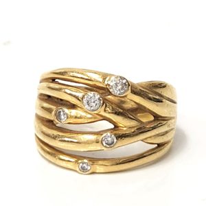 K18 18金 メレダイヤ付きリング｜高崎市日高町