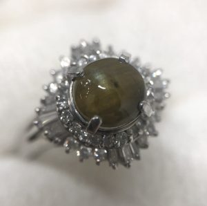 Pt900 クリソベリルキャッツアイ 2.1ct プラチナリング