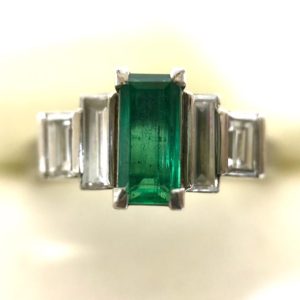 Pt850 エメラルド0.74ct付き リング