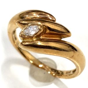 K18 0.15ctダイヤ付きリング