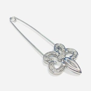 Pt850 (プラチナ850) ブローチ ダイヤモンド付き