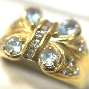 K18 18金 アクアマリンリング