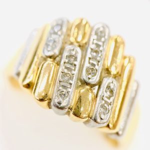 K18/Pt900 メレダイヤ リング