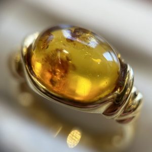 K18 18金 琥珀 リング