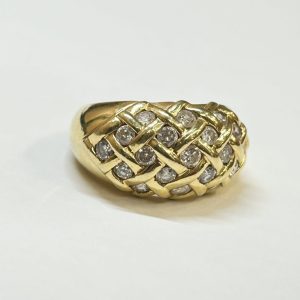 K18 18金 メレダイヤモンド付きリング