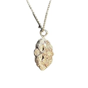 K18WG　メレダイヤ付きネックレス