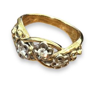 K18Pt900　メレダイヤリング　