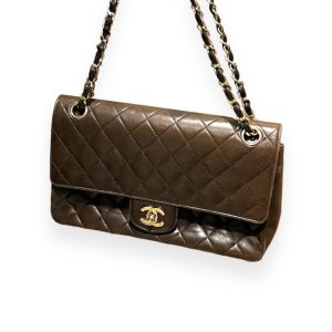 CHANEL シャネル ラムスキン マトラッセ ブラウン チェーンショルダーバッグ