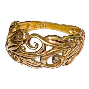 【K18】ジュエリーマキリング 透かしデザイン 唐草