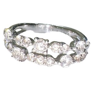 【K18】二連メレダイヤリング 18金