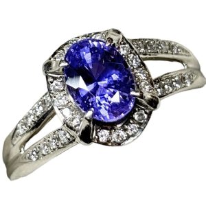 Pt900 プラチナ900 リング パープルサファイア ダイヤモンド