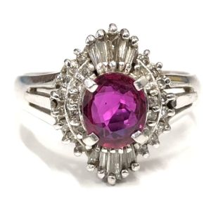 Pt900 ルビー＆ダイヤモンド付きリング