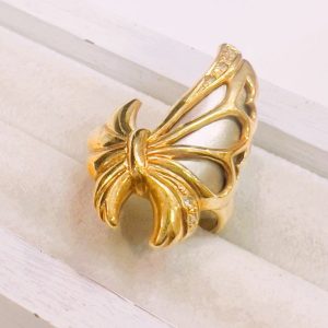 K18 18金 プラチナ メレダイヤモンド リング 指輪