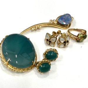 18金 ジュエリーおまとめ　オパール/翡翠/ペリドット