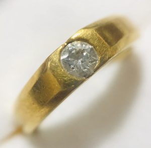 K18 埋め込みダイヤモンド0.347ct リング