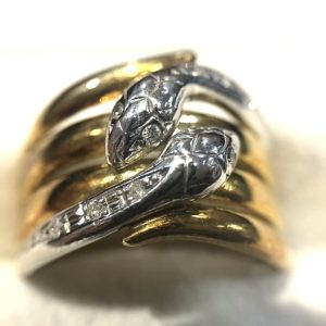 K18/Pt900　コンビリング　金ベース