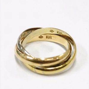 K18 18金 3連リング