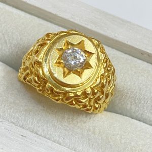 K18 覆輪ダイヤリング 18金 750