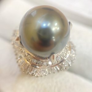 Pt900 黒蝶パール リング プラチナ900